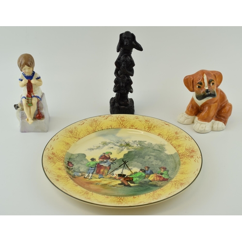 180 - Pottery to include a Royal Doulton seriesware 'The Gipsies' plate, a Royal Worcester Saturday's Chil... 
