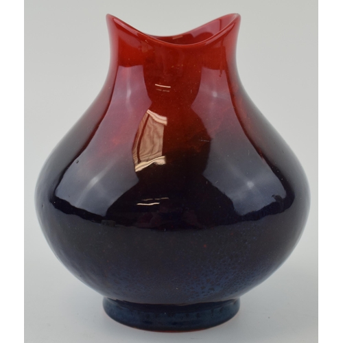 181 - Royal Doulton Flambe vase with rich colours, 11cm tall.