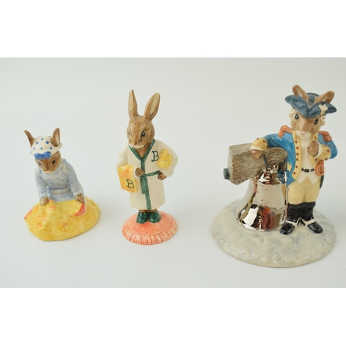 188 - Royal Doulton Bunnykins to include Liberty Bell L/E, bath time, sleigh ride (2nd), Seaside (boxed) a... 