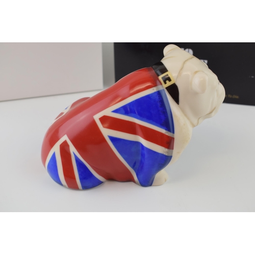 192 - Boxed Royal Doulton James Bond Union Jack bulldog No Time To Die DD007B.