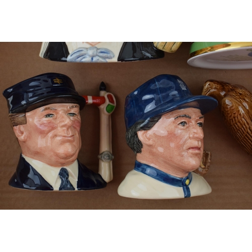 193 - Royal Doulton character jugs to include Wild Bill Hickock, the Engine Driver and the Baseball player... 