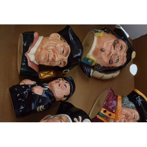 196 - Small Royal Doulton character jugs to include Capt Henry Morgan, the Trapper, a Doultonville (second... 