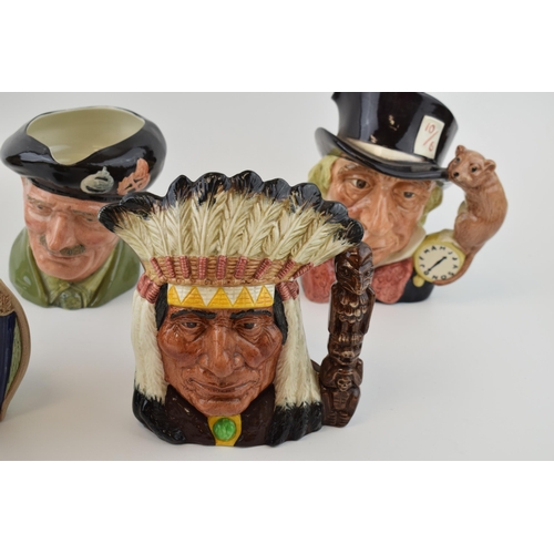 197 - Royal Doulton large character jugs to include, 'Mad Hatter' H.N. 6498, 'North American Indian' D 661... 