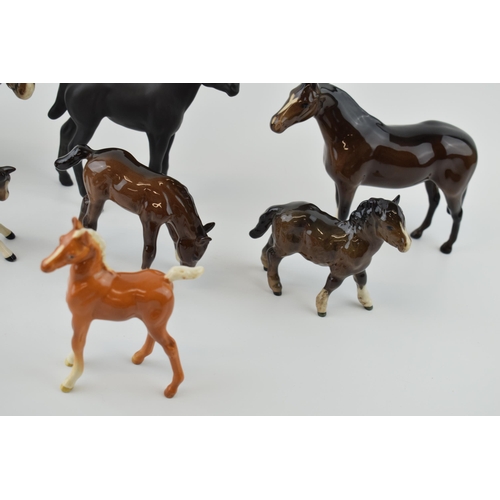 22 - Beswick to include a Shetland pony, a Shetland foal, a palomino foal and others (7).