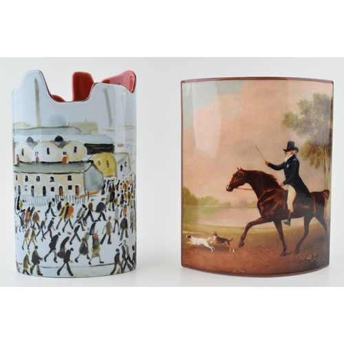 28 - John Beswick Silhouette vases to include a George Stubbs vase and a LS Lowry vase (2), 21cm tall.