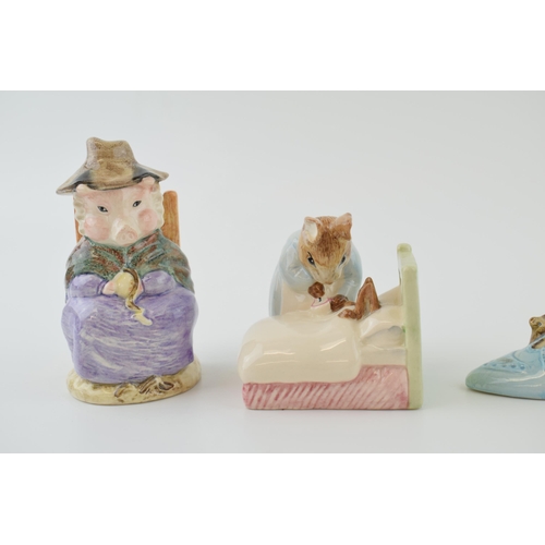 3 - Royal Albert Beatrix Potter figures to include And This Pig Had None, the Old Woman Who Lived in a S... 