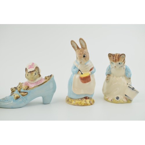 3 - Royal Albert Beatrix Potter figures to include And This Pig Had None, the Old Woman Who Lived in a S... 