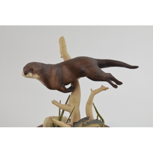55 - Border Fine Arts tableaus to include Rocky Den (Fox Family), an Otter and Trout, and a similar otter... 