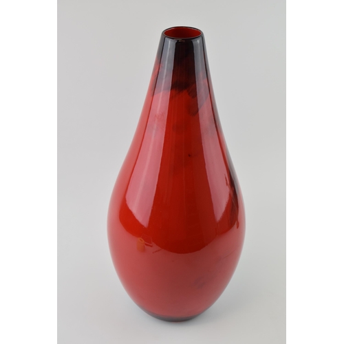 69 - Peggy Davies Ruby Fusion vase in the 'Taj Mahal' pattern, number 11/100, 39cm tall.