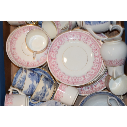 104 - Pottery to include an Aynsley Orchard Gold cream jug, an early Aynsley pink part tea service with a ... 