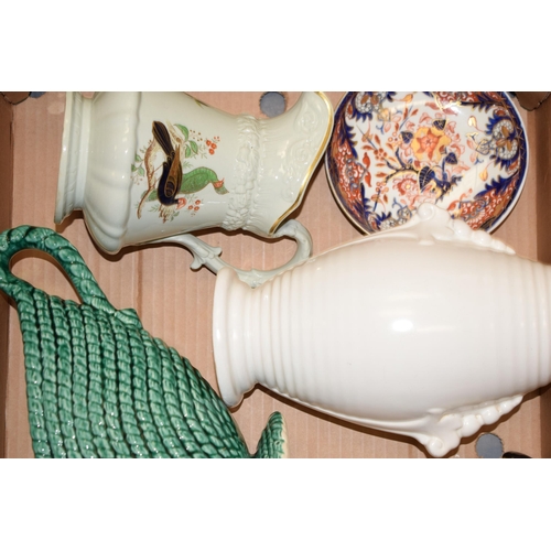 115 - Pottery to include a Bretby exotic bird pen holder (af), a secessionist style vase (unmarked), a Rid... 