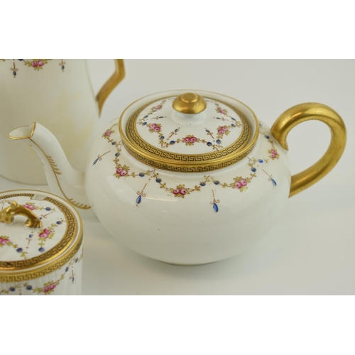 291 - Shelley China part tea set, decorated with floral patterns, with gilding, to include a teapot, a cre... 