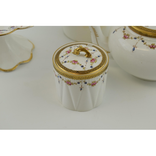 291 - Shelley China part tea set, decorated with floral patterns, with gilding, to include a teapot, a cre... 