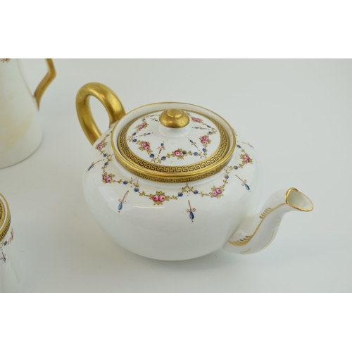 291 - Shelley China part tea set, decorated with floral patterns, with gilding, to include a teapot, a cre... 