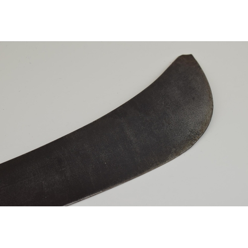 304 - Antique Steel Machete with Buffalo Horn handle 62cms in length with indistinct maker mark