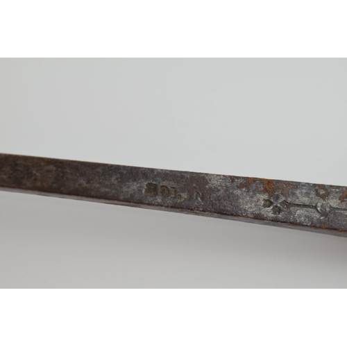 313 - Early 20th century bamboo cased swordstick, with indistinct marks to two sides of blade, 82cm long, ... 