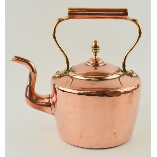 356 - Victorian copper kettle with acorn motif to handle. Height 29cm.