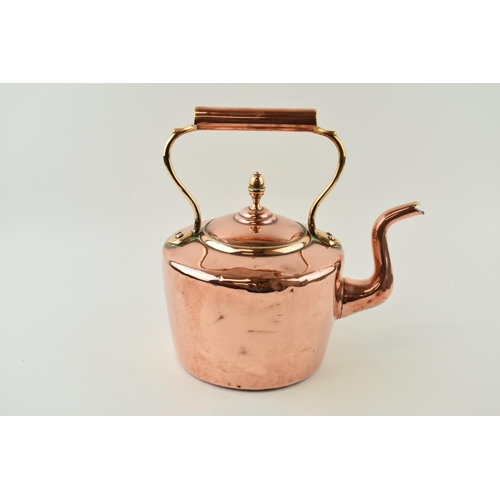 356 - Victorian copper kettle with acorn motif to handle. Height 29cm.