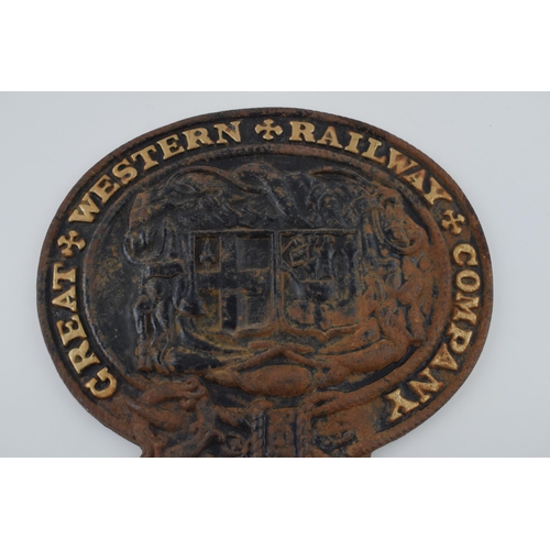 361 - Great Western Railway Company cast iron replica marker. Height 31cm.