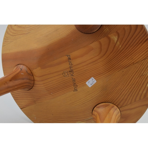 416 - Ingvar Kamprad milking stool, designed for Habitat, three legs, made from pine, circa 2000, 35cm tal... 