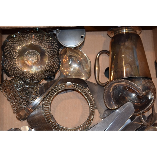 599 - A collection of silver plate to include a nurses belt, goblets, a tankard, cutlery and others (Qty).