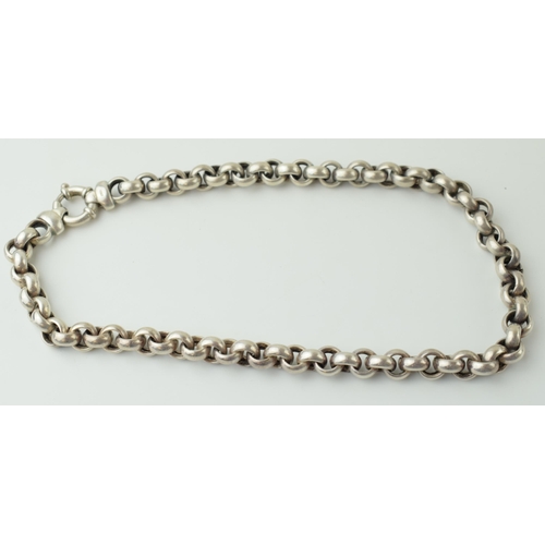 533 - Silver chunky belcher necklace / chain, 60.0g, 46cm long.