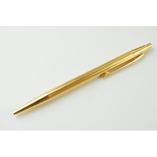 543 - Montblanc Gold Tone Ballpoint Pen, in excellent condition, in original box, guarantee, writing.