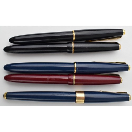 550 - A collection of Parker fountain pens, 5, 4 with 14k gold nibs (5).