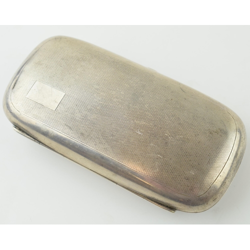 551 - Victorian silver cigar case, vacant cartouche, Birmingham 1898, 115.8 grams, engineered decoration.