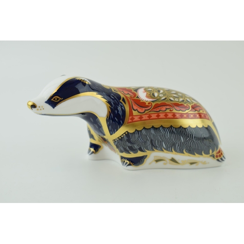 136 - Royal Crown Derby paperweight, Moonlight Badger, produced exclusively for the Royal Crown Derby Coll... 