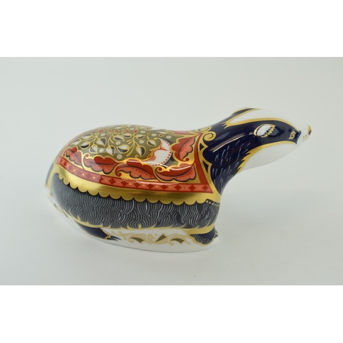136 - Royal Crown Derby paperweight, Moonlight Badger, produced exclusively for the Royal Crown Derby Coll... 