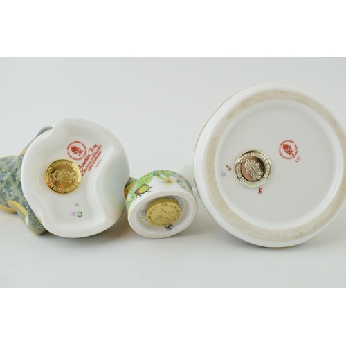 141 - Three Royal Crown Derby Paperweights, Frog, decorated in the Imari palate, date code for 1996 (LIX),... 