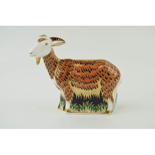 143 - Royal Crown Derby paperweight, Nanny Goat, 11cm high, exclusively available from the Royal Crown Der... 
