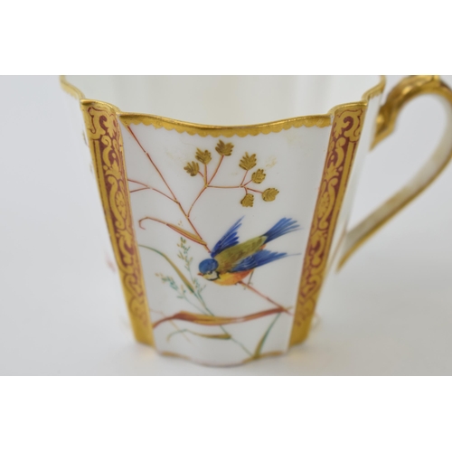 287A - Wedgwood cup and saucer, aesthetic design, with bluetit amongst foliage (2).