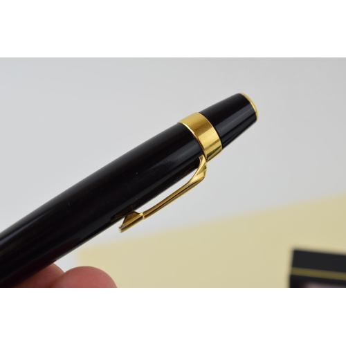 544C - Montblanc Boheme ballpoint pen, 11cm long, black resin with gold coloured fittings, serial XY1023485... 