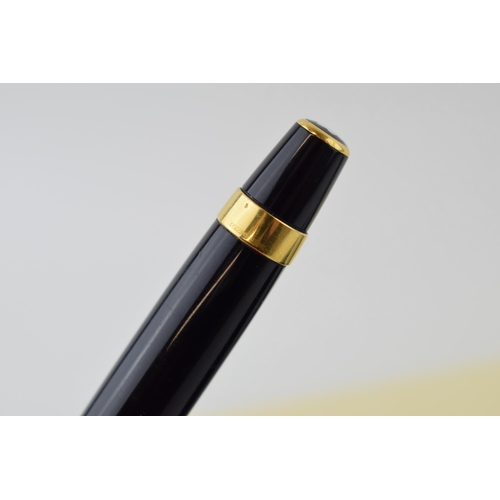 544C - Montblanc Boheme ballpoint pen, 11cm long, black resin with gold coloured fittings, serial XY1023485... 