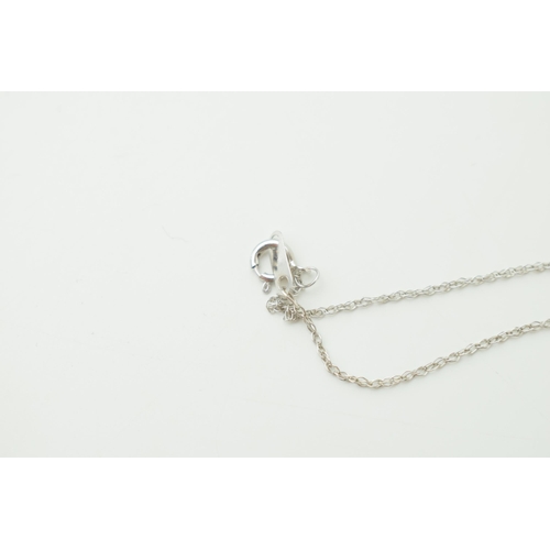 4 - 9ct white gold fine chain / necklace, 0.6g, 46cm long.