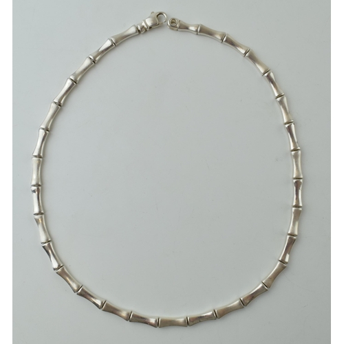 77 - Unusual silver link necklace, 50g, 41cm long.