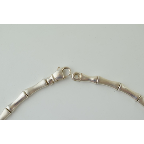 77 - Unusual silver link necklace, 50g, 41cm long.