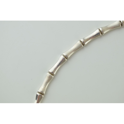 77 - Unusual silver link necklace, 50g, 41cm long.