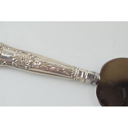 87 - Silver handled cake slice, Sheffield 1963, 25.5cm.