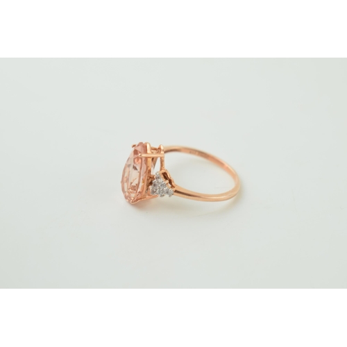 9 - 9ct rose gold ring set with semi-precious stones, 2.5g, size O/P.