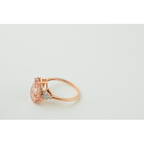 9 - 9ct rose gold ring set with semi-precious stones, 2.5g, size O/P.