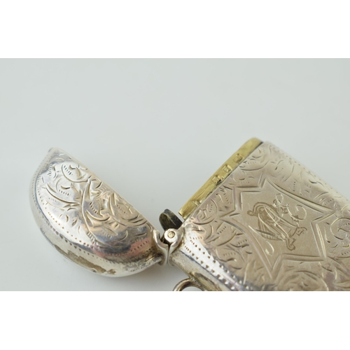 92 - Hallmarked silver vesta case, oval shape, 24.1g, Birm 1899.