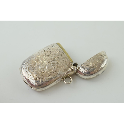 92 - Hallmarked silver vesta case, oval shape, 24.1g, Birm 1899.