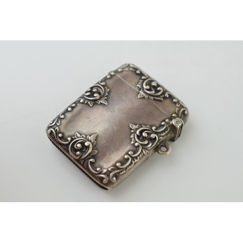 94 - Hallmarked silver vesta case, 31.8g, Birm 1901, 53mm long.