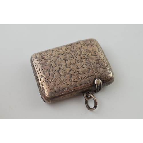 98 - Hallmarked silver vesta case, 21.8g, Birm 1900, 46mm tall.