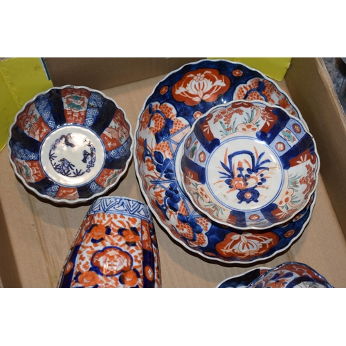 138 - A collection of late 18th century and early 19th century Imari pattern ceramics to include, plates, ... 