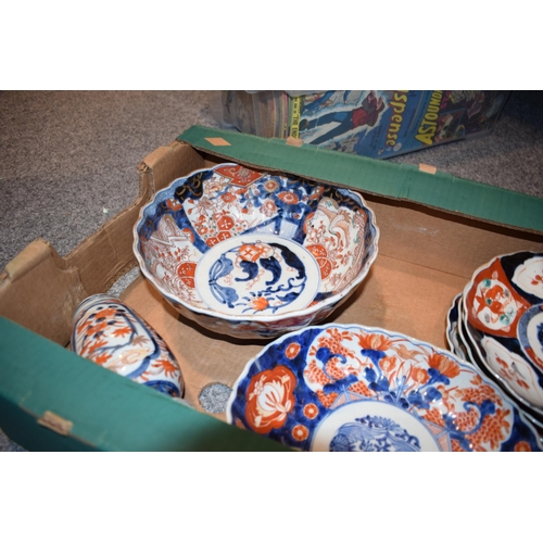 139 - A collection of late 18th century and early 19th century Imari pattern ceramics to include, plates, ... 