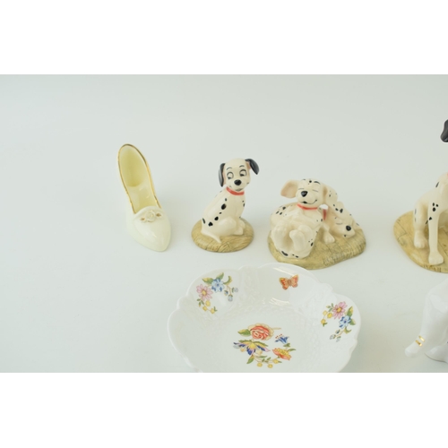 203 - Pottery to include Royal Doulton 101 Dalmatians figures to include Pongo, Penny and Freckles, and Lu... 